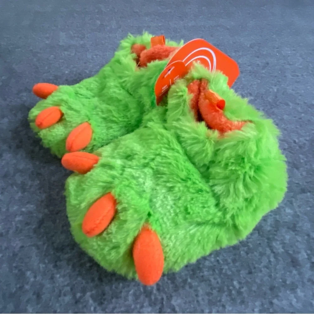 Wonder Nation Baby Slippers Shoes Size‎ 3 Green Slip On Fuzzy New
